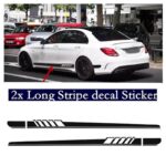 2pcs Car Side Stripe Stickers Racing Auto Body Styling Sport Decal