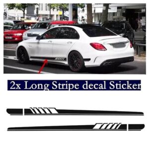 2pcs Car Side Stripe Stickers Racing Auto Body Styling Sport Decal