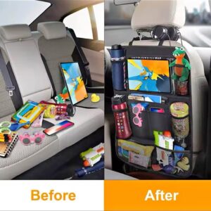 Car Backseat Organizer with Touch Screen Tablet Holder Auto Storage Pockets