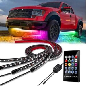 Car Flexible Underbody Strip Lights LED Underglow Remote APP Control RGB Neon Decorative Ambient Atm