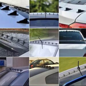 Universal EVO Style Roof ABS Shark Fins Spoiler Wing Kit Vortex Generator