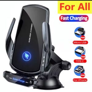 Wireless charger car phone holder stand 15W fast charging station