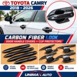 Toyota camry 2018-2026 handle cover surrounds set protector carbon fiber